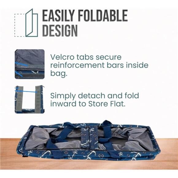 Extra Large Utility Tote Bag-Oversized Collapsible Reusable Wire Frame Rectangle - Picture 5 of 8